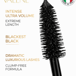 VALENE Intense Ultra Volume Mascara, Blackest Black – Volumizing & Lengthening Mascara, Clump-Free Formula for Thicker, Longer, Luxurious Lashes