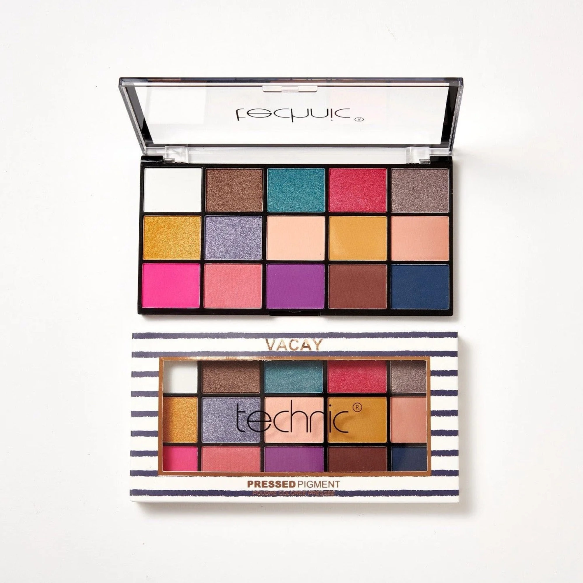 Technic 15 Shades Pressed Pigments Eyeshadow Palette - Vacay