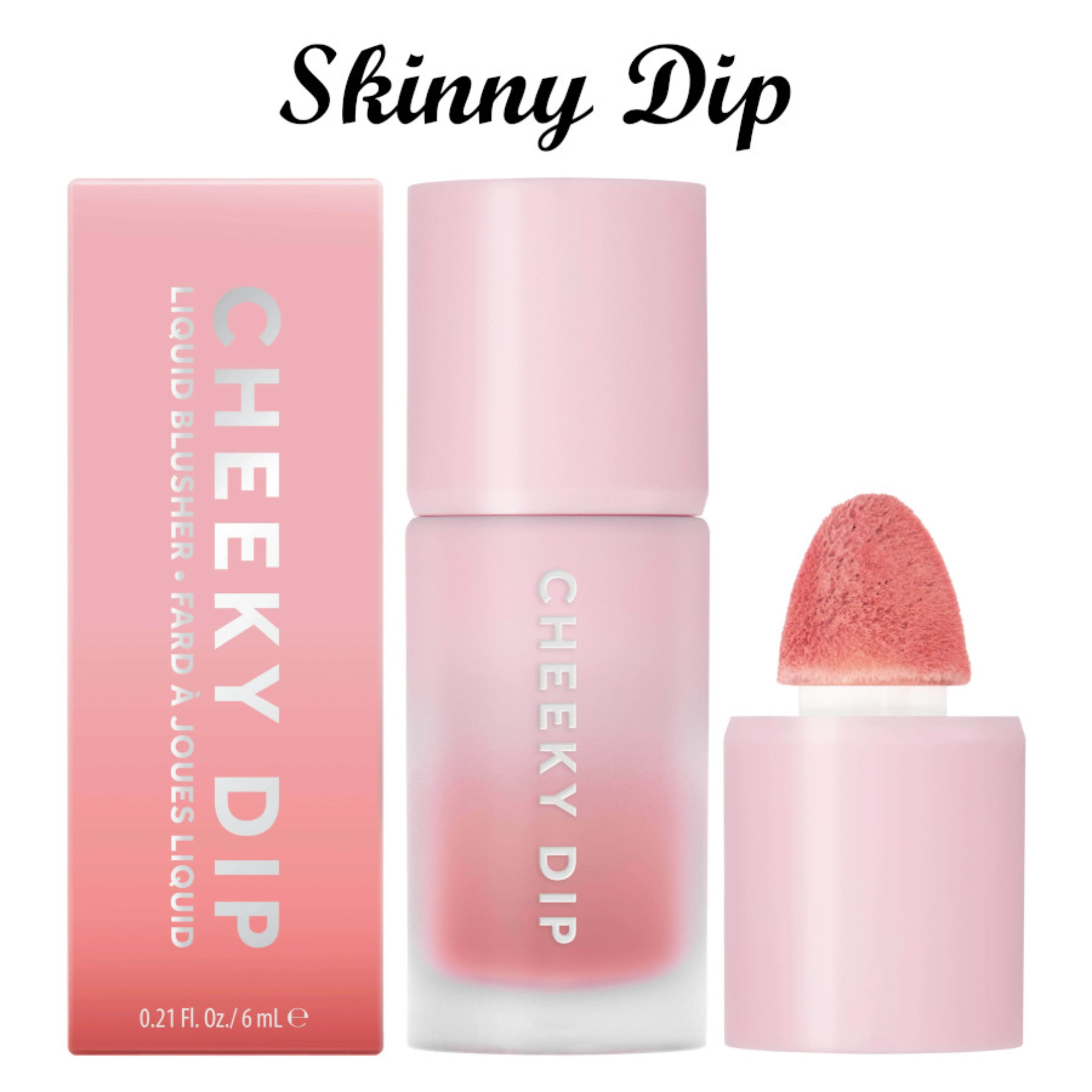 W7 Cheeky Dip Liquid Blusher - Pigmented Colour For Cheek Makeup - Satin Matte Finish - Skinny Dip (Pink)