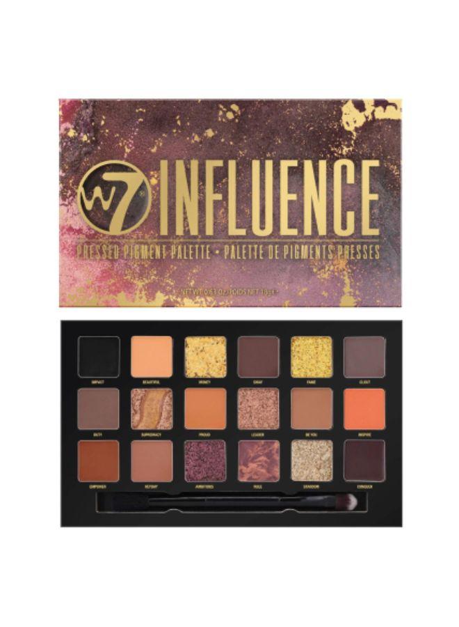 W7 Influence Pressed Pigment Palette Makeup Tones: Matte, Shimmer, Glitter & Chromes | Colors: Hot Pinks, Soft Pinks, Purples, Blues | Cruelty Free, Vegan Makeup For Women
